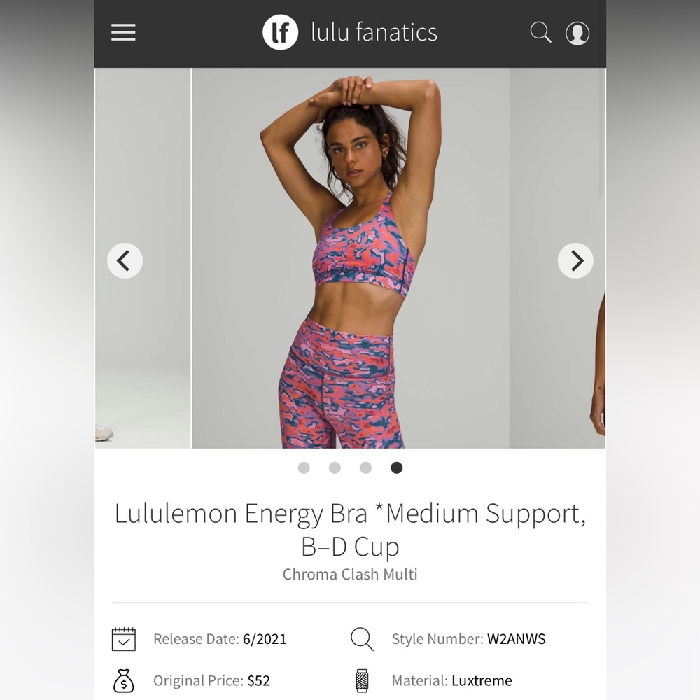 🍋Lululemon Energy Bra Medium Support B-D Cup